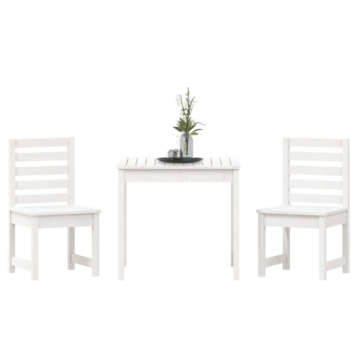 Set bistro de grădină, 3 piese, alb, lemn masiv de pin - WALTI WALTI