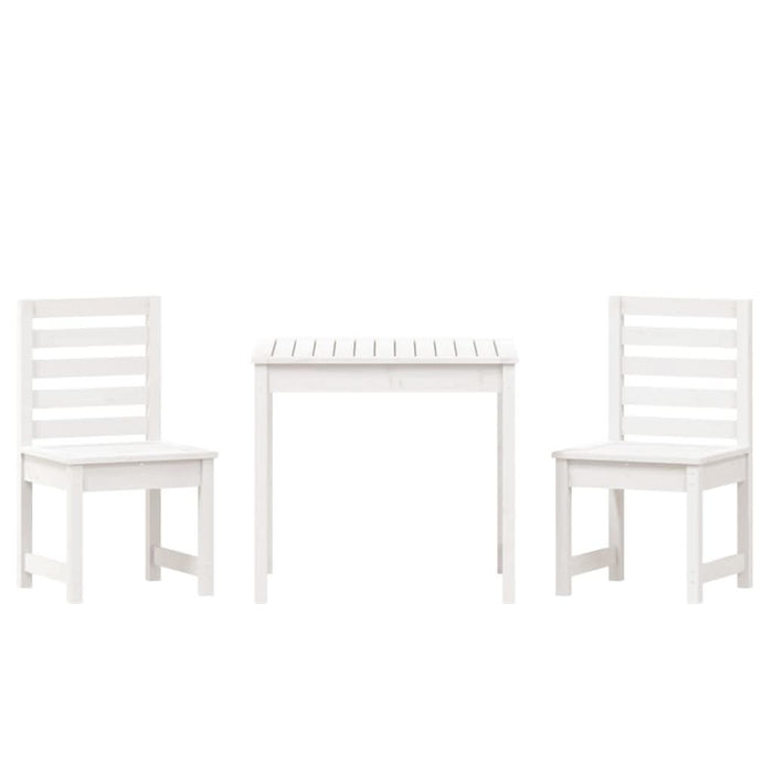 Set bistro de grădină, 3 piese, alb, lemn masiv de pin - WALTI WALTI