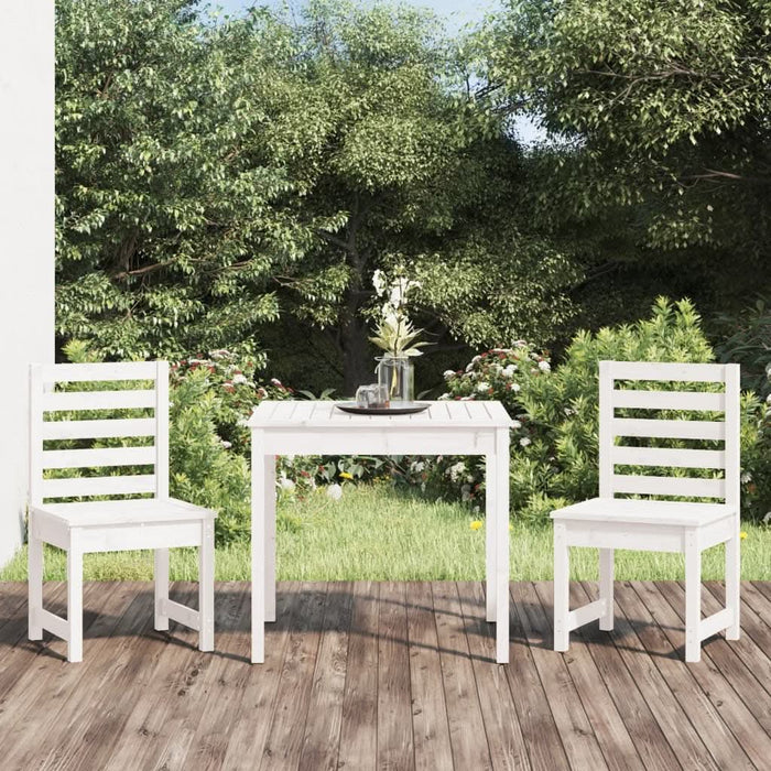 Set bistro de grădină, 3 piese, alb, lemn masiv de pin - WALTI WALTI