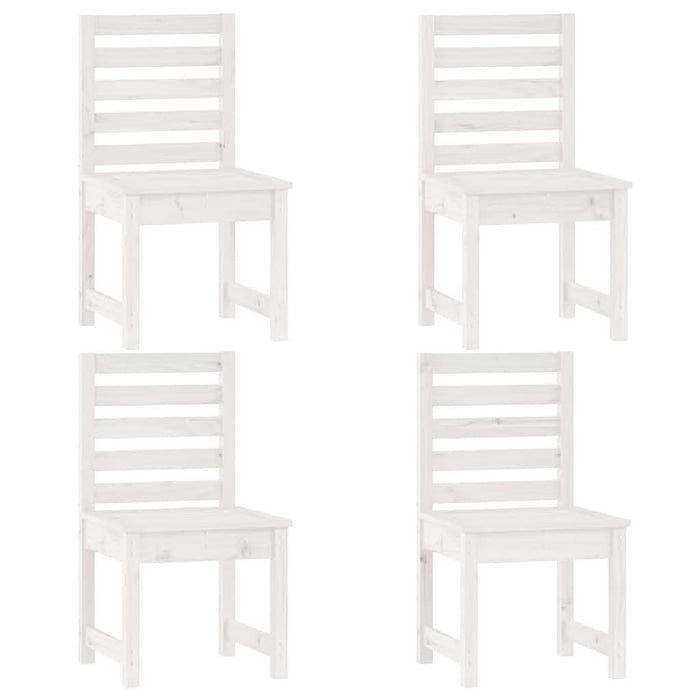 Set de dining pentru grădină, 5 piese, alb, lemn masiv de pin - WALTI WALTI