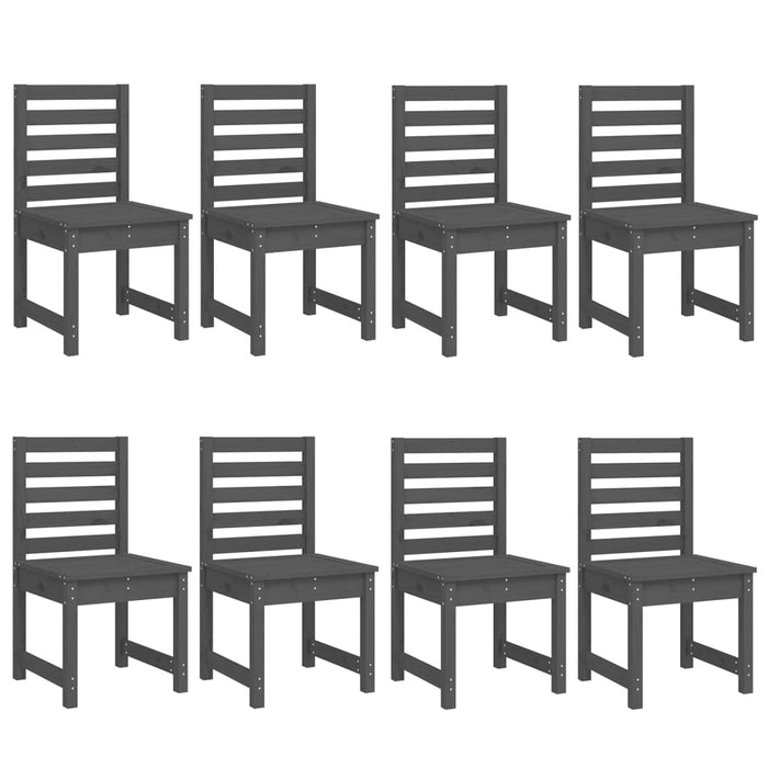 Set de masă pentru grădină, 11 piese, gri, lemn masiv de pin WALTI