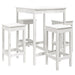 Set mobilier de bar pentru grădină, 5 piese,alb, lemn masiv pin - WALTI WALTI