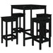 Set mobilier bar de grădină, 5 piese, negru, lemn masiv de pin - WALTI WALTI
