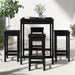 Set mobilier bar de grădină, 5 piese, negru, lemn masiv de pin - WALTI WALTI