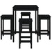 Set mobilier bar de grădină, 5 piese, negru, lemn masiv de pin - WALTI WALTI
