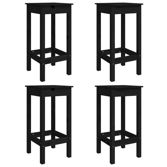 Set mobilier bar de grădină, 5 piese, negru, lemn masiv de pin - WALTI WALTI