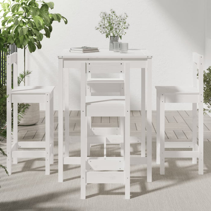Set mobilier de bar pentru grădină, 5 piese,alb, lemn masiv pin - WALTI WALTI