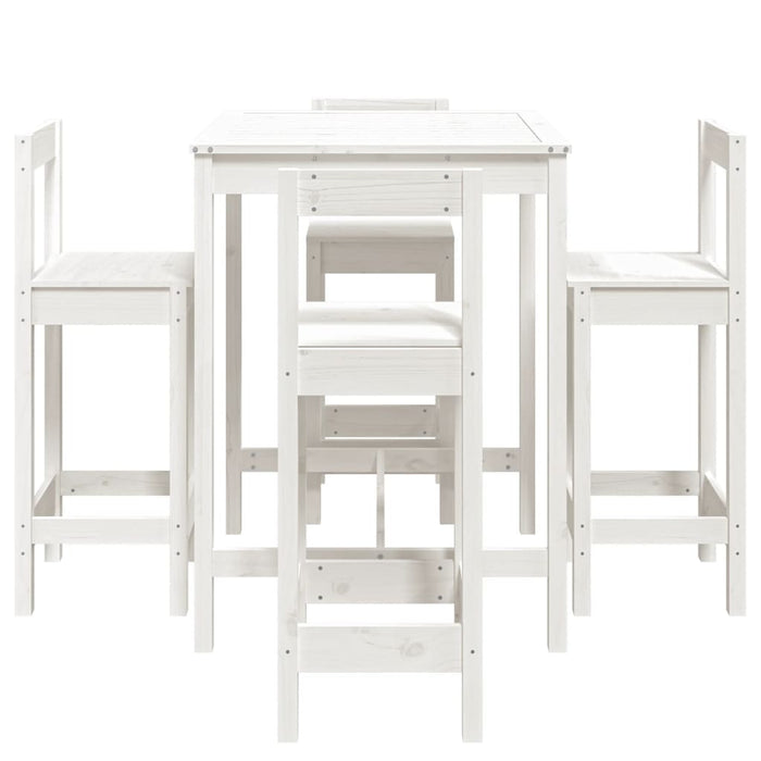 Set mobilier de bar pentru grădină, 5 piese,alb, lemn masiv pin - WALTI WALTI