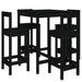 Set mobilier bar de grădină, 5 piese, negru, lemn masiv de pin - WALTI WALTI