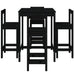 Set mobilier bar de grădină, 5 piese, negru, lemn masiv de pin - WALTI WALTI