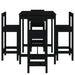 Set mobilier bar de grădină, 5 piese, negru, lemn masiv de pin - WALTI WALTI