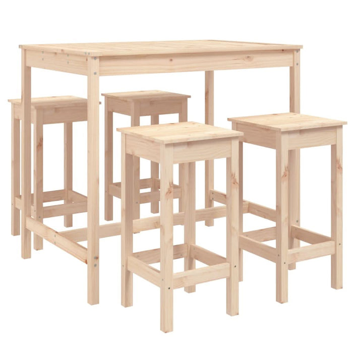 Set mobilier de bar pentru grădină, 5 piese, lemn masiv de pin - WALTI WALTI