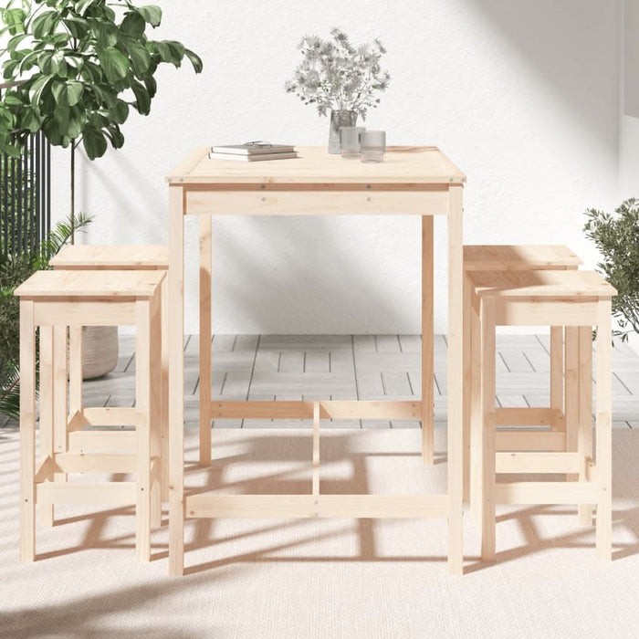 Set mobilier de bar pentru grădină, 5 piese, lemn masiv de pin - WALTI WALTI