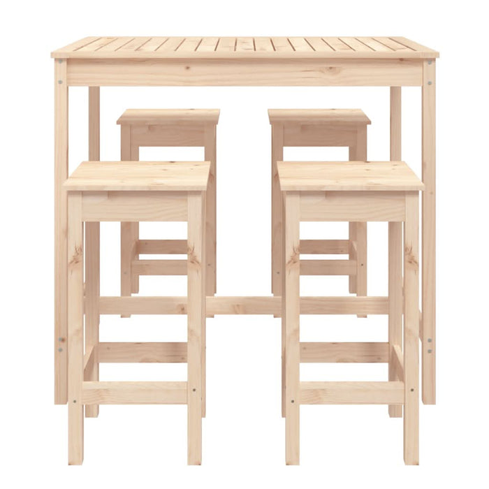 Set mobilier de bar pentru grădină, 5 piese, lemn masiv de pin - WALTI WALTI
