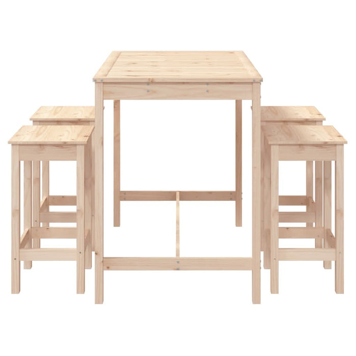 Set mobilier de bar pentru grădină, 5 piese, lemn masiv de pin - WALTI WALTI