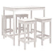 Set mobilier de bar pentru grădină, 5 piese,alb, lemn masiv pin - WALTI WALTI
