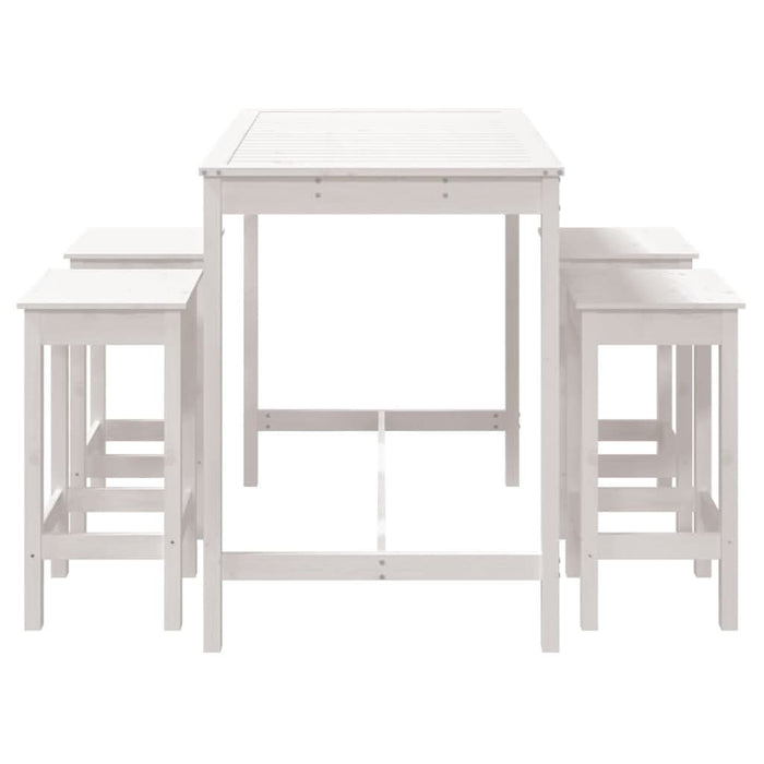Set mobilier de bar pentru grădină, 5 piese,alb, lemn masiv pin - WALTI WALTI