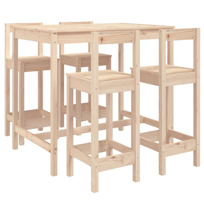Set mobilier de bar pentru grădină, 5 piese, lemn masiv de pin - WALTI WALTI