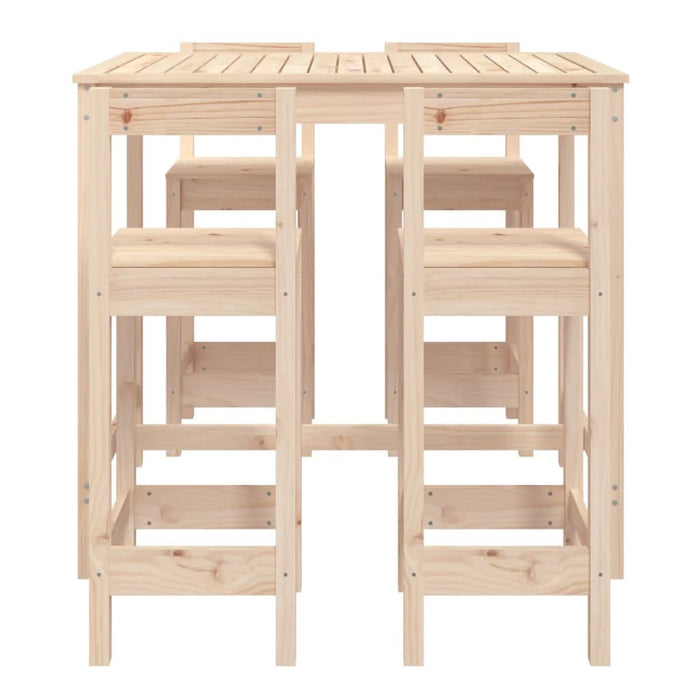 Set mobilier de bar pentru grădină, 5 piese, lemn masiv de pin - WALTI WALTI