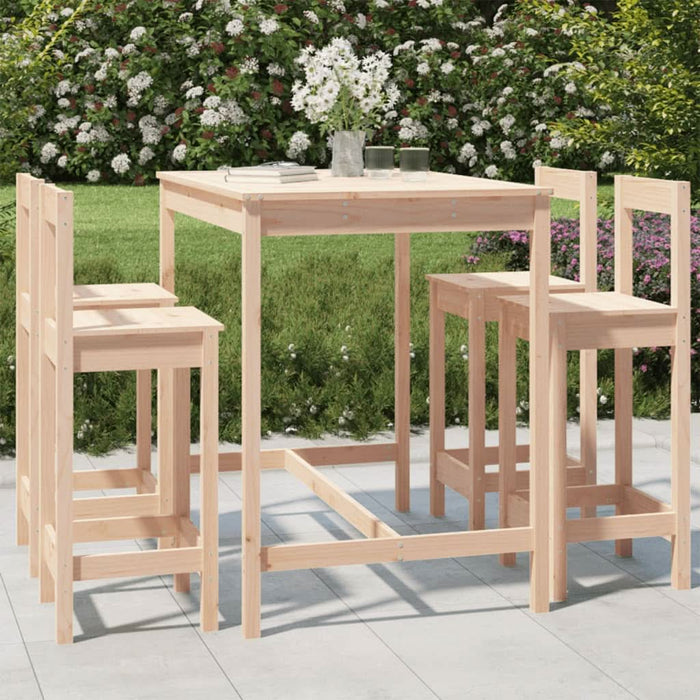 Set mobilier de bar pentru grădină, 5 piese, lemn masiv de pin - WALTI WALTI