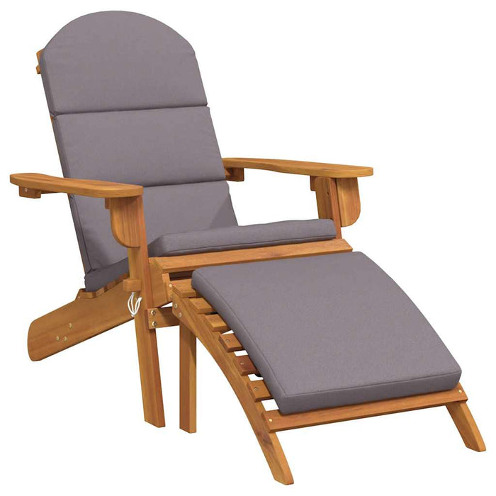 Scaun de grădină Adirondack & suport picioare lemn masiv acacia - WALTI WALTI