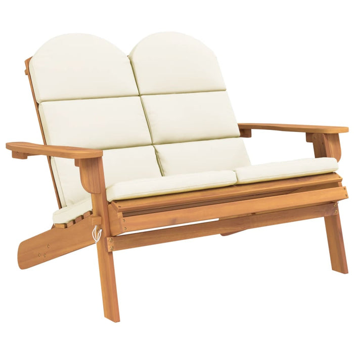 Bancă de grădină Adirondack cu perne 126 cm, lemn masiv acacia - WALTI WALTI