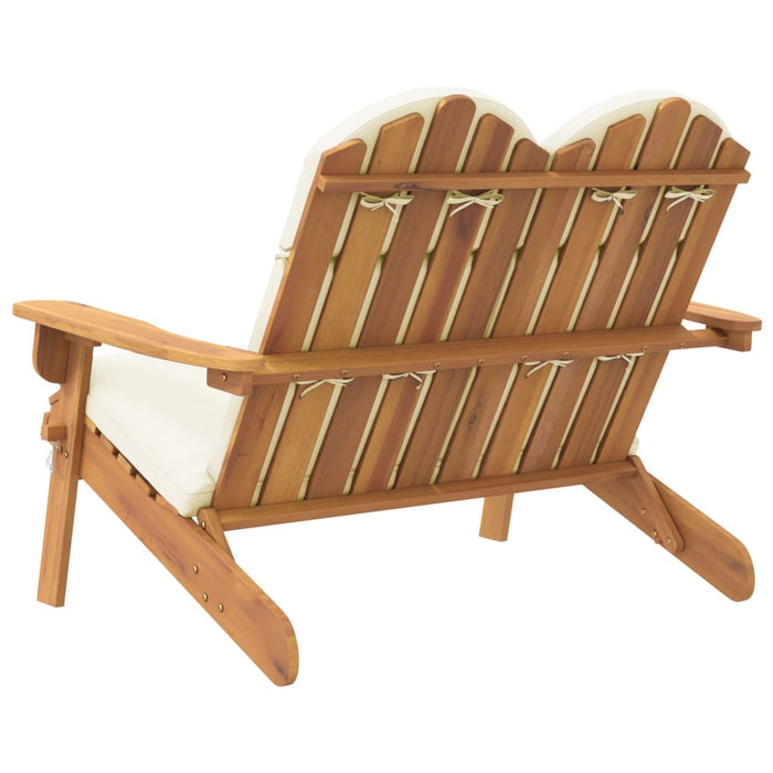 Bancă de grădină Adirondack cu perne 126 cm, lemn masiv acacia - WALTI WALTI