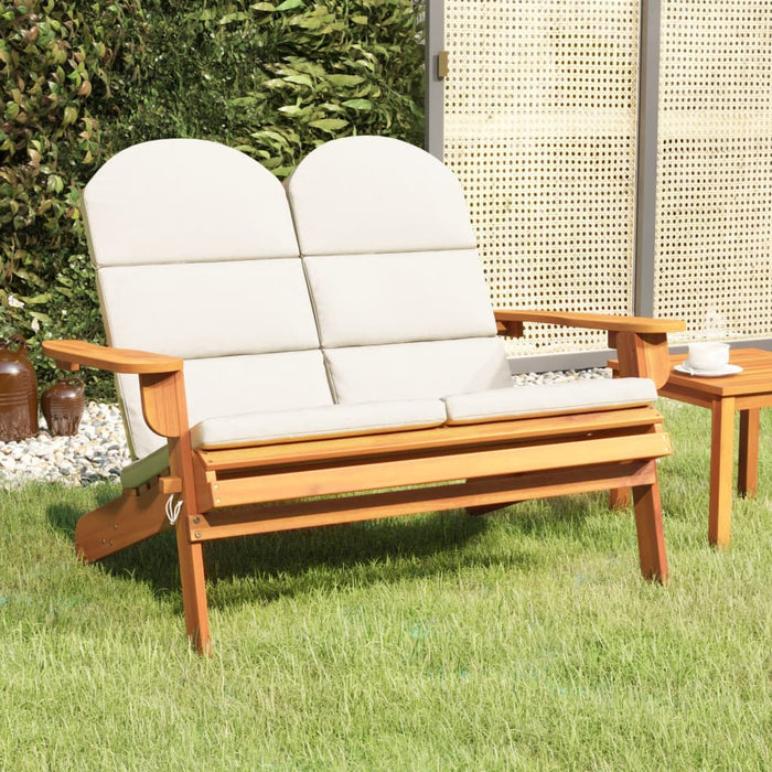 Bancă de grădină Adirondack cu perne 126 cm, lemn masiv acacia - WALTI WALTI