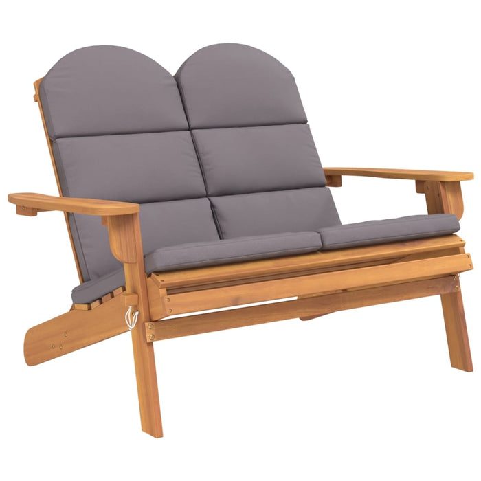 Bancă de grădină Adirondack cu perne 126 cm, lemn masiv acacia - WALTI WALTI