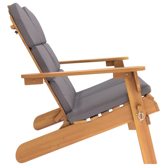 Bancă de grădină Adirondack cu perne 126 cm, lemn masiv acacia - WALTI WALTI
