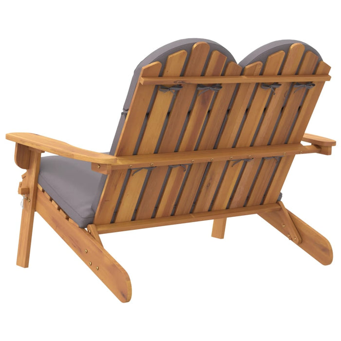 Bancă de grădină Adirondack cu perne 126 cm, lemn masiv acacia - WALTI WALTI