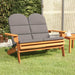 Bancă de grădină Adirondack cu perne 126 cm, lemn masiv acacia - WALTI WALTI