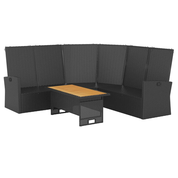 Set șezlonguri de grădină, 2 piese, cu perne, negru, poliratan - WALTI WALTI