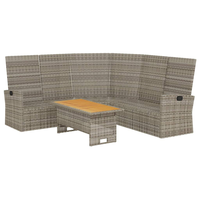 Set mobilier de grădină cu perne, 2 piese, gri, poliratan - WALTI WALTI