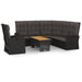 Set mobilier de grădină cu perne, 3 piese, negru, poliratan - WALTI WALTI