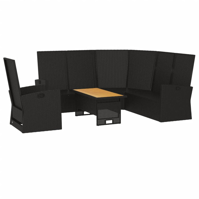 Set mobilier de grădină cu perne, 3 piese, negru, poliratan - WALTI WALTI