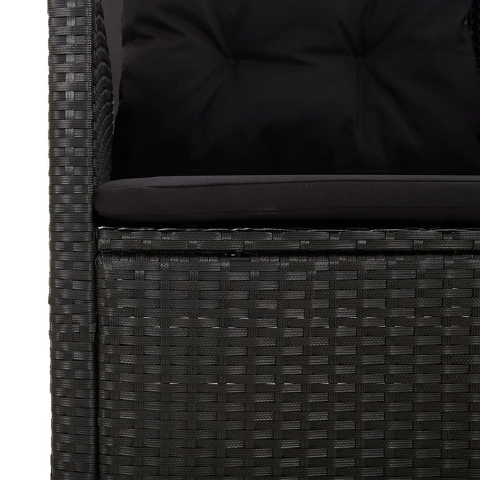 Set mobilier de grădină cu perne, 3 piese, negru, poliratan - WALTI WALTI