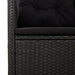 Set mobilier de grădină cu perne, 3 piese, negru, poliratan - WALTI WALTI