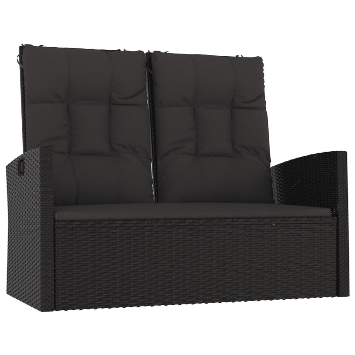 Set mobilier relaxare grădină 4 piese cu perne poliratan negru - WALTI WALTI