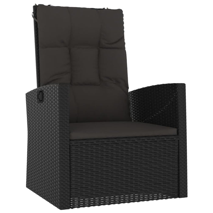 Set mobilier relaxare grădină 4 piese cu perne poliratan negru - WALTI WALTI