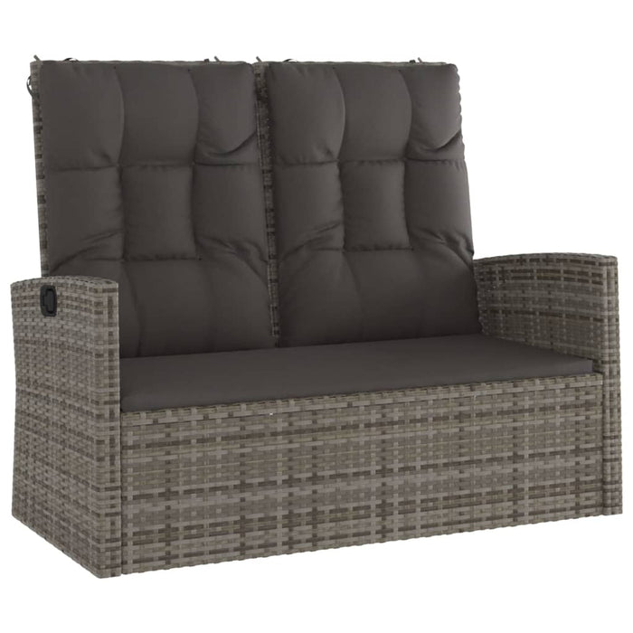 Set mobilier de grădină cu perne, 4 piese, gri, poliratan - WALTI WALTI