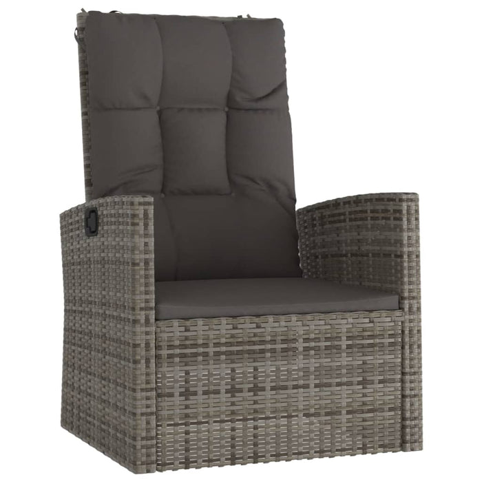 Set mobilier de grădină cu perne, 4 piese, gri, poliratan - WALTI WALTI