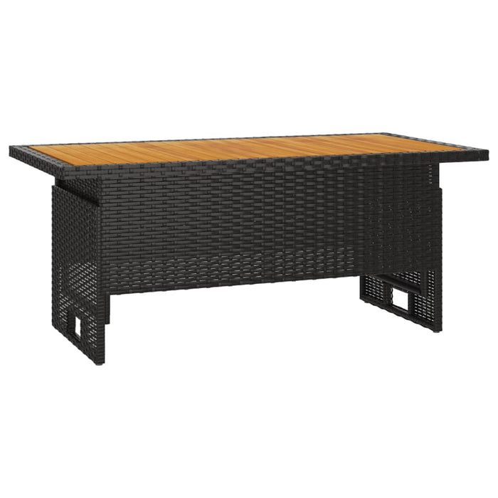 Masă de grădină negru 100x50x43/63 cm lemn acacia și poliratan - WALTI WALTI