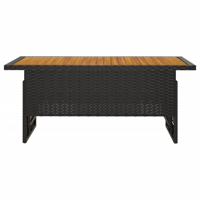 Masă de grădină negru 100x50x43/63 cm lemn acacia și poliratan - WALTI WALTI
