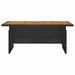 Masă de grădină negru 100x50x43/63 cm lemn acacia și poliratan - WALTI WALTI