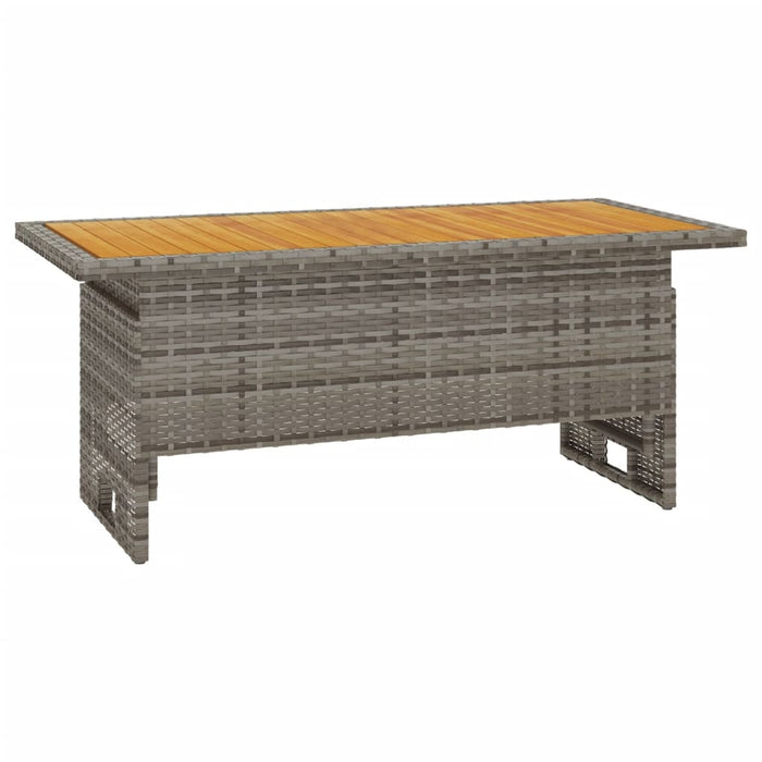 Masă de grădină gri 100x50x43/63 cm lemn acacia și poliratan - WALTI WALTI