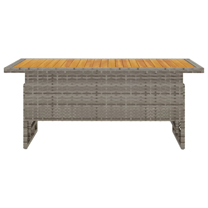 Masă de grădină gri 100x50x43/63 cm lemn acacia și poliratan - WALTI WALTI