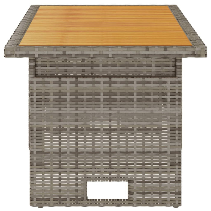Masă de grădină gri 100x50x43/63 cm lemn acacia și poliratan - WALTI WALTI