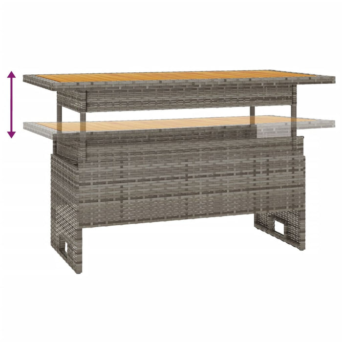 Masă de grădină gri 100x50x43/63 cm lemn acacia și poliratan - WALTI WALTI