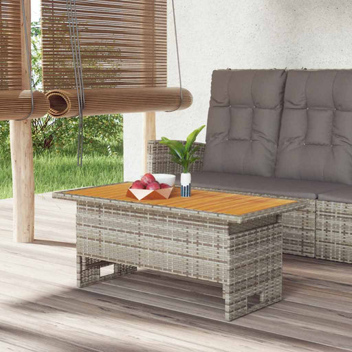 Masă de grădină gri 100x50x43/63 cm lemn acacia și poliratan - WALTI WALTI